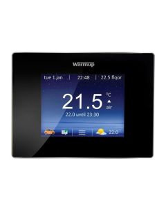 Floor Heating Thermostats | Warmup 4iE-03-OB Horizontal (Landscape) Black Thermostat Programmable 