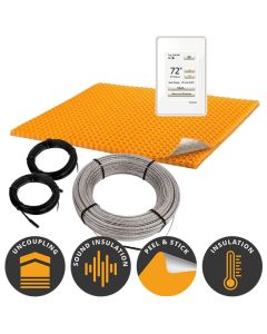 DITRA-HEAT Kits | Schluter DITRA-HEAT Kit with 16 sq ft Cable, 25 sq ft PEEL & STICK INSULATED DUO Membrane, Touchscreen Programmable Thermostat (120V)