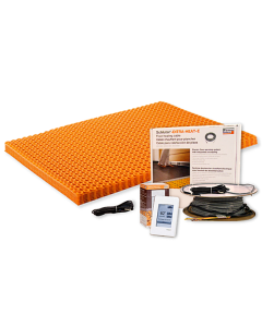 Complete Cable Kits | Schluter DITRA-HEAT Kit with 27 sq ft Cable, 43 sq ft Membrane, Touchscreen Programmable Thermostat (120V)