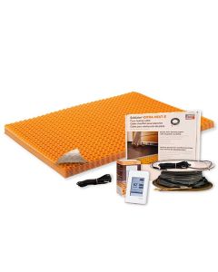 Complete Cable Kits | Schluter DITRA-HEAT-DUO Kit with 21 sq ft Cable, 34 sq ft INSULATED Membrane, Touchscreen Programmable Thermostat (120V)