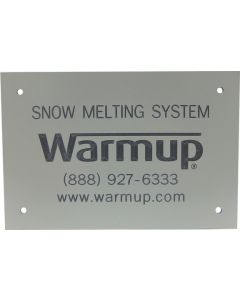 Warmup Name Plate for use with Warmup Snow Melt Heater installations (NEC426-13)