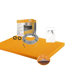 Brands | All in One Floor Heating Kit with 27 sq ft Cable, 43 sq ft Membrane, Non-Programmable Thermostat (120V)
