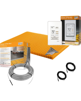 DITRA-HEAT Floor Heating Systems | All in One Floor Heating Kit with 11 sq ft Cable, 25 sq ft PEEL & STICK INSULATED DUO Membrane, Touchscreen Programmable Thermostat (120V)