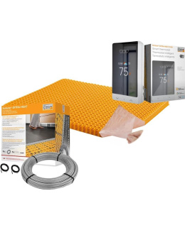 DITRA-HEAT Floor Heating Systems | All in One Floor Heating Kit with 145 sq ft Cable, 177 sq ft PEEL & STICK Membrane, WiFi Programmable Thermostat (240V)