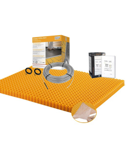 All in One Floor Heating Kit with 16 sq ft Cable, 25 sq ft Peel & Stick Membrane, WiFi Touchscreen Programmable Thermostat (120V)