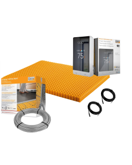 All in One Floor Heating Kit with 27 sq ft Cable, 43 sq ft Membrane, WiFi Programmable Thermostat (120V)