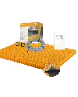 All in One Floor Heating Kit with 38 sq ft Cable, 60 sq ft Insulated DUO Membrane, Non-Programmable Thermostat (240V)