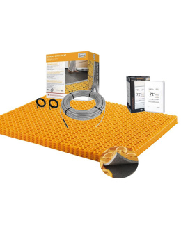 All in One Floor Heating Kit with 134 sq ft Cable, 167 sq ft Insulated Duo Membrane, WiFi Touchscreen Programmable Thermostat (120V)
