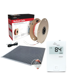 Nuheat Cable Kit with 30 sq ft Cable, 50 sq ft Peel & Stick Membrane, Non-Programmable Thermostat (120V)