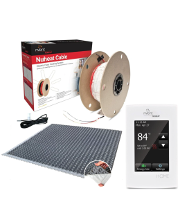 Nuheat Cable Kit with 30 sq ft Cable, 50 sq ft Peel & Stick Membrane, Touchscreen Programmable Thermostat (120V)