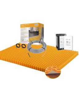All in One Floor Heating Kit with 113 sq ft Cable, 151.5 sq ft Membrane, WiFi Touchscreen Programmable Thermostat (120V)